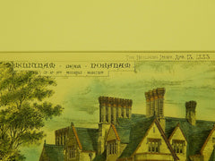 Muntham House near Horsham, West Sussex, England, 1883, Original Plan.  J. P. St. Aubyn.