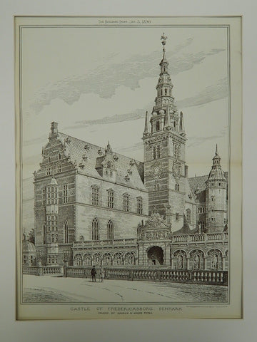 Castle of Fredericksborg in Denmark, 1890.  Maurice B. Adams. Original