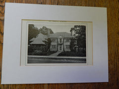 House of Everettt Chadwick, Exterior, Floor Plan, Winchester,MA, Lithograph,1914. Warren & Smith.