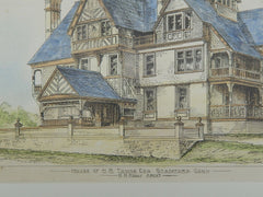 House of H. R. Towne, Esq. in Stamford CT, 1879. H. H. Holly. Original