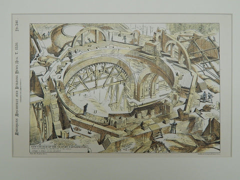 Cupola Construction, Church of the Oratory, Kensington, England, 1880, Herbert S. Gribble