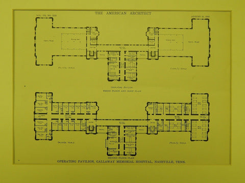 Operating Pavilion, Gallaway Memorial Hospital, Nashville, TN, 1916, Samuel Hannaford & Sons.