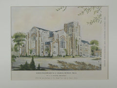 North Woodward Methodist Evangelical Church, Detroit, MI, 1924. Original Plan. W. E. N. Hunter.