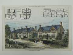 Residences and Parsonage, Crowborough, Sussex, England, 1883. Satchell & Edwards