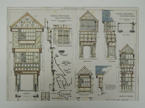 Moreton Hall in Cheshire, England, 1883. James Strong. Original Plan