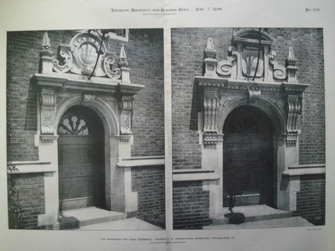 Hopkinson and Craig Doorways: University of Pennsylvania , Philadelphia, PA, 1899, Cope & Stewardson
