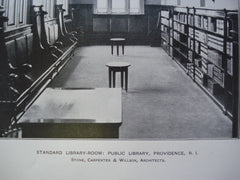Standard Library-Room: Public Library, Providence, RI, 1900, Stone, Carpenter & Wilson
