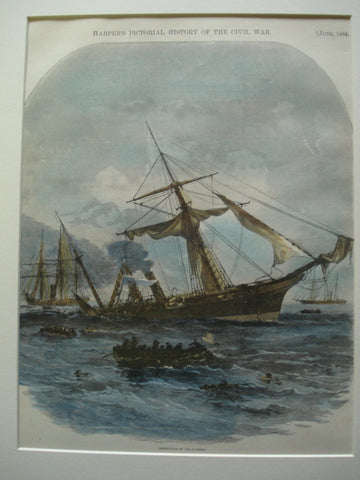 Scene of the Destruction of the Alabama , 1864, n/a