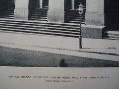 Central Portion of Portico: Custom House, Wall Street, New York, NY, 1899, Isaiah Rogers