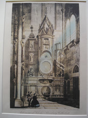 Sketch of Astronomical Clock in the Strasbourg Cathedral , Strasbourg, France, EUR, 1886, Unknown