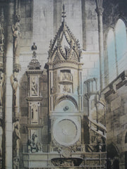 Sketch of Astronomical Clock in the Strasbourg Cathedral , Strasbourg, France, EUR, 1886, Unknown