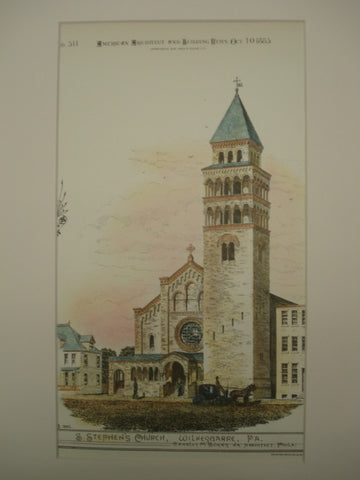 St. Stephen's Church , Wilkes Barre, PA, 1885, Charles M. Burns