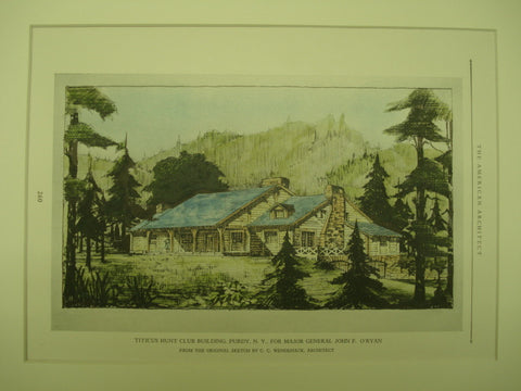 Titicus Hunt Club Building for Major General John F. O'Ryan, Purdy, NY, 1926, C. C. Wendehack