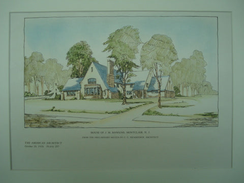 House of J. M. Hawkins , Montclair, NJ, 1926, C. C. Wendehack