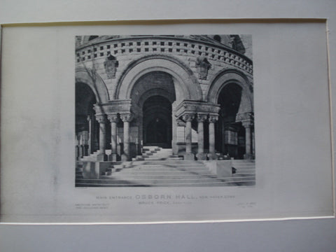 Main Entrance to Osborn Hall, New Haven, CT, 1890, Bruce Price