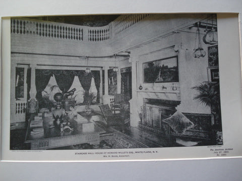 Staircase Hall: House of Howard Willets, Esq., White Plains, NY, 1901, Wm. H. Beers