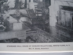 Staircase Hall: House of Howard Willets, Esq., White Plains, NY, 1901, Wm. H. Beers