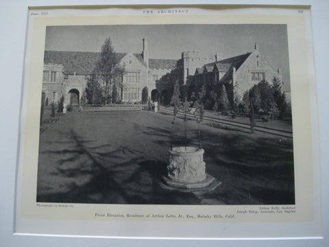 Arthur Letts Residence , Halmby Hills, CA, 1930, Arthur Kelly