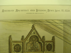 Designs for Chancel Furniture at St. John's in the Wilderness, PA, 1880, Manly N. Cutter