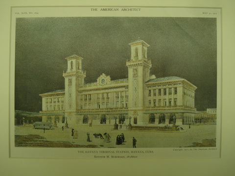 Havana Terminal Station , Havana, Cuba, LAM, 1911, Kenneth M. Murchison