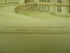 Competitive Design for the Gymnasium for Brown University , Providence, RI, 1890, Goull & Angell