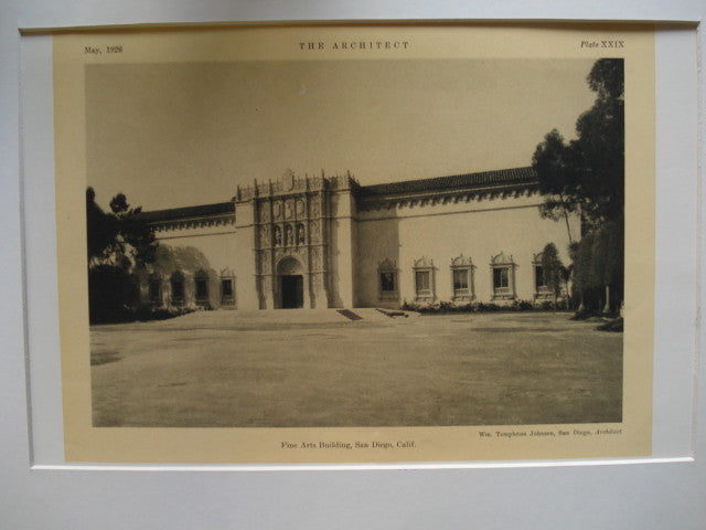 Fine Arts Building , San Diego, CA, 1926, Wm. Templeton Johnson