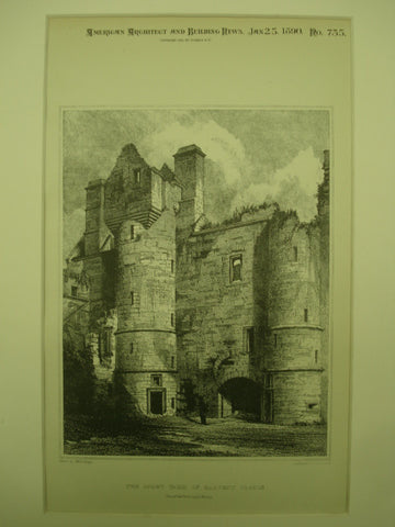 Court Yard at Belvanie Castle , Morey, Scotland, UK, 1890, Not Stated