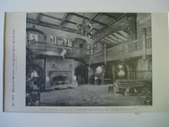 Great Hall in the House of J.B. Stetson, Esq. , Orgontz, PA, 1893, George T. Pearson