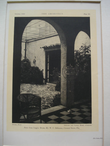 Patio from Loggia in the House of W.C. DeGarmo , Coconut Grove, FL, 1926, DeGarmo and Varney