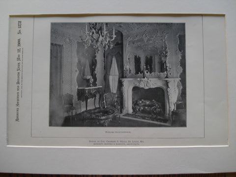 Parlor Chimneypiece in the House of Col. Charles S. Hills , St. Louis, MO, 1900, Barnett, Haynes & Barnett