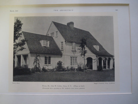 House of Mr. John W. Calder , Utica, NY, 1927, Bagg & Newkirk