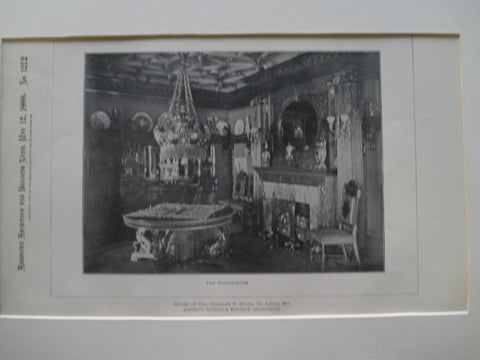 Dining-Room in the House of Col. Charles S. Hills , St. Louis, MO, 1900, Barnett, Haynes & Barnett
