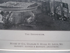 Dining-Room in the House of Col. Charles S. Hills , St. Louis, MO, 1900, Barnett, Haynes & Barnett