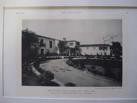 House of Mr. Milton Baruch, Los Angeles, CA, 1927, Gordon B. Kaufmann