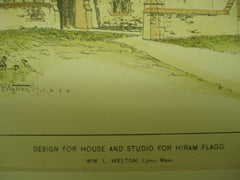 Design for the House and Studio for Hiram Flagg, 1895, Wm. L. Welton