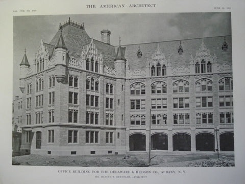 Office Building for the Delaware & Hudson Co., Albany, NY, 1915, Mr Marcus T Reynolds
