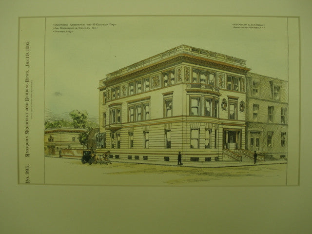 Proposed Residence for H. Graham , Montreal, CAN, 1895, A. F. Dunlop & J. C. A. Heriot