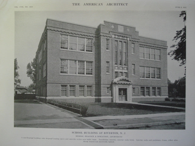 School Building , Riverton, NJ, 1915, Messrs. Heacock & Hokanson