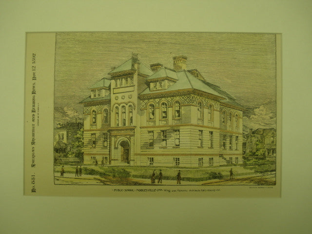 Public School , Noblesville, IN, 1892, Wing and Mahurin