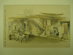 Hall of Mr. M. H. Clark's Residence , Jamestown, NY, 1892, E. G. W. Dietrich