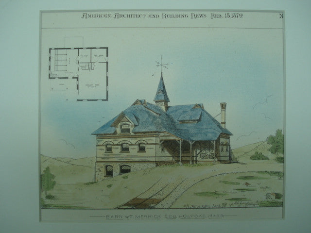 Barn of T. Merrick, Esq. , Holyoke, MA, 1879, E. L. Gardner