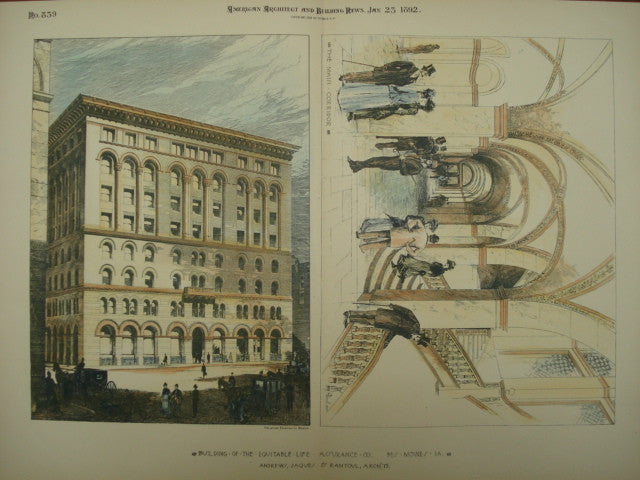 Building of the Equitable Life Assurance Co., Des Moines, IA, 1892, Andrews, Jaques & Rantoul