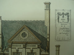House for Mrs. C. L. McKim , Baltimore, MD, 1879, J. A. & W. J. Wilson