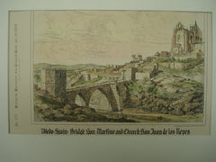 Bridge San Martino and Church San Juan de los Reyes, Toledo, Spain, EUR, 1884, Unknown