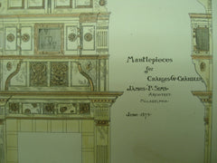 Mantlepieces for Charles W. Chandler , Philadelphia, PA, 1879, James P. Sims