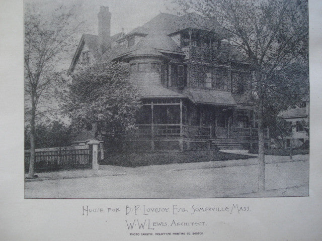 House for B.P. Lovejoy, Esq., Somerville, MA, 1884, W.W. Lewis