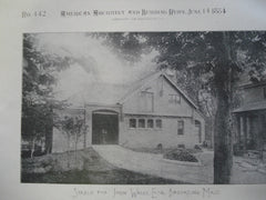 Stable for John Wales, Esq., Brookline, MA, 1884, W.W. Lewis
