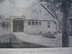 Stable for John Wales, Esq., Brookline, MA, 1884, W.W. Lewis