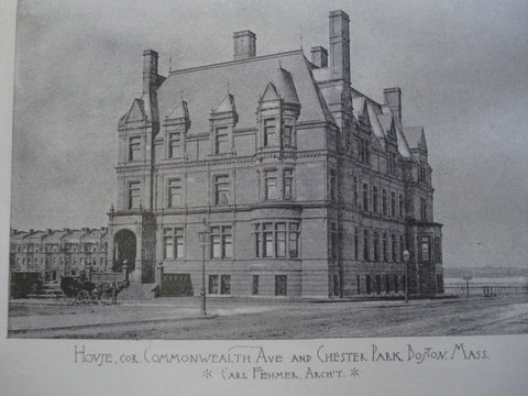 House on the corner of Commonwealth Ave and Chester Park , Boston, MA, 1884, Carl Fehmer