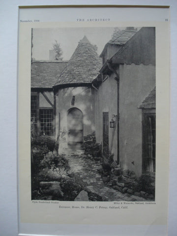 Entrance to the House of Dr. Henry C. Petray , Oakland, CA, 1930, Miller & Warnecke